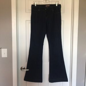 Bell bottom blue jeans